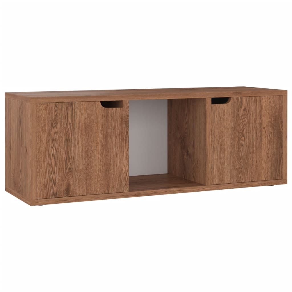 TV-taso ruskea tammi 88,5x27,5x30,5 cm lastulevy - Sisustajankoti.fi