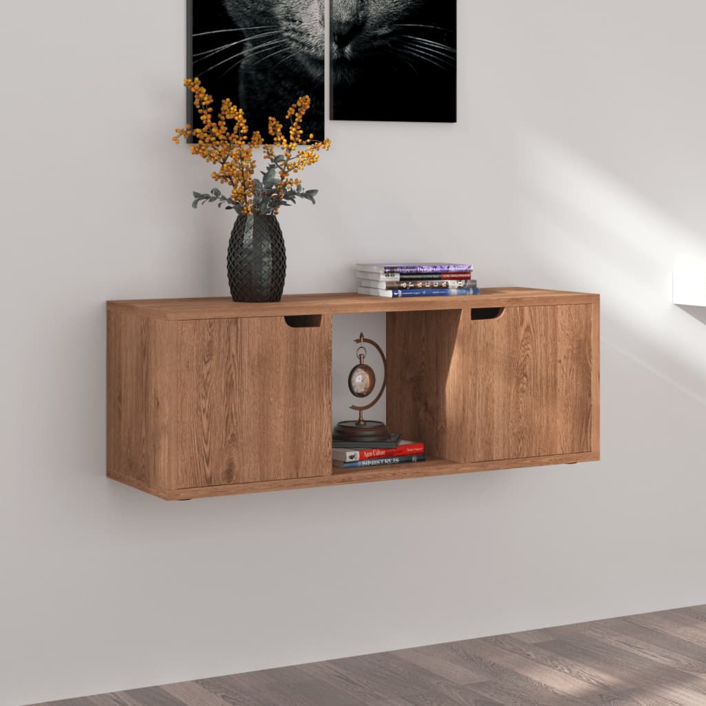 TV-taso ruskea tammi 88,5x27,5x30,5 cm lastulevy - Sisustajankoti.fi