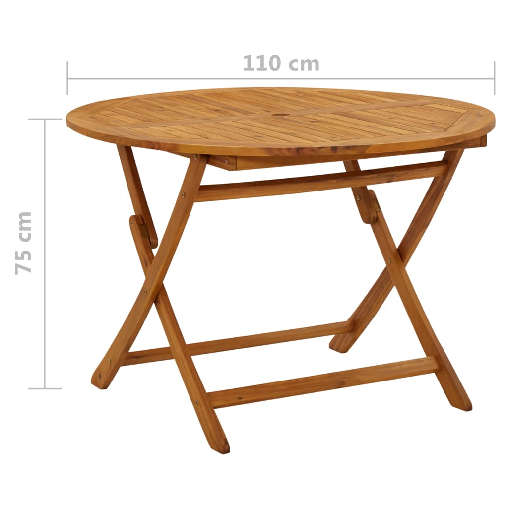 Kokoontaitettava puutarhapöytä 110 cm täysi akaasiapuu - Sisustajankoti.fi