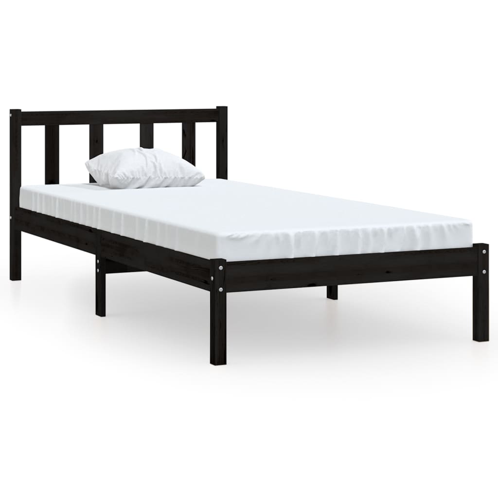 Sängynrunko musta täysi mänty 90x200 cm - Sisustajankoti.fi