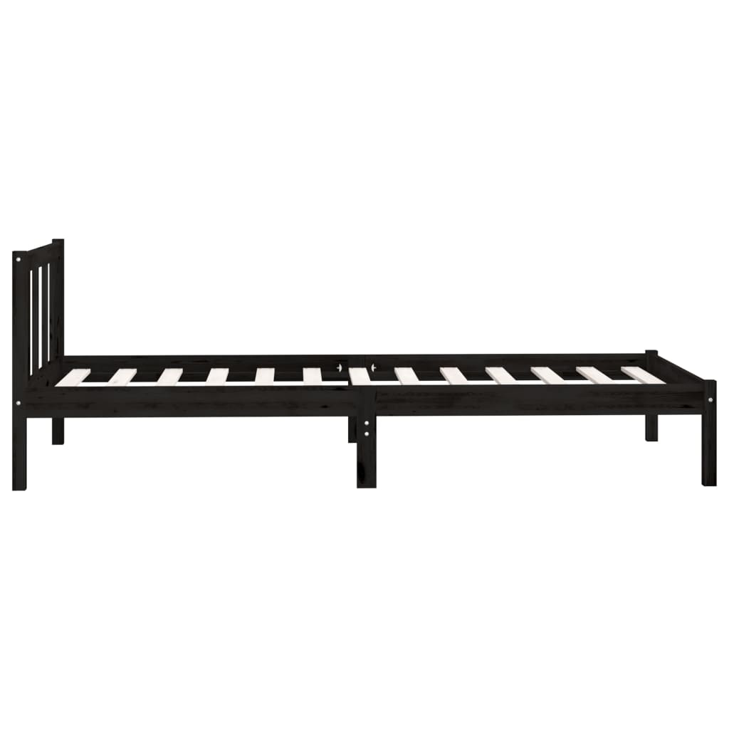 Sängynrunko musta täysi mänty 90x200 cm - Sisustajankoti.fi