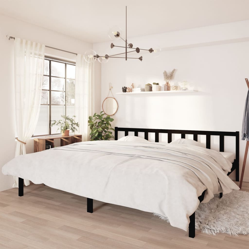 Sängynrunko musta täysi mänty 200x200 cm - Sisustajankoti.fi