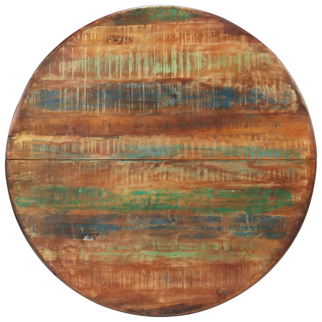 Ruokapöytä Ø110x78 cm kierrätetty täyspuu ja teräs - Sisustajankoti.fi