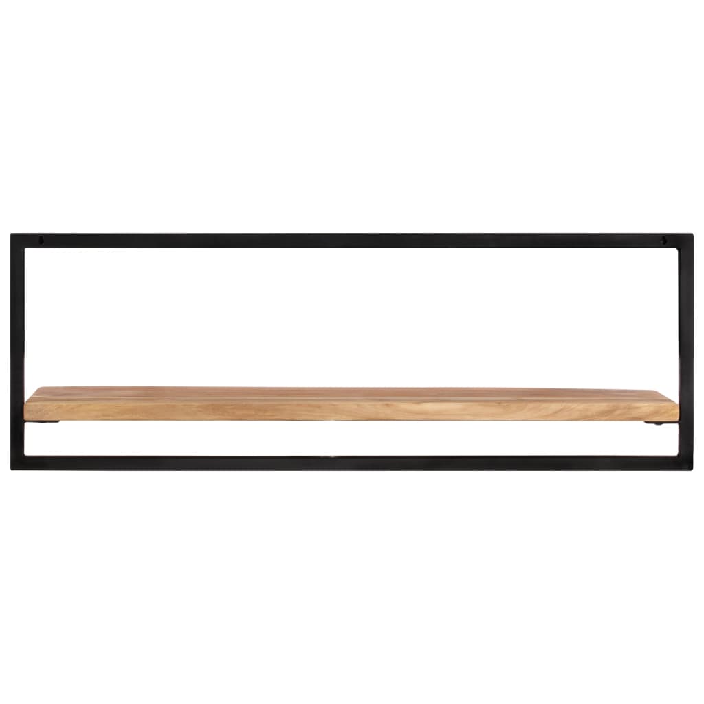 Seinähyllyt 2 kpl 100x24x35 cm täysi akasiapuu ja teräs - Sisustajankoti.fi