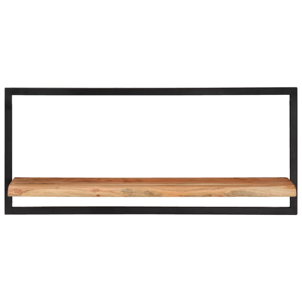 Seinähyllyt 2 kpl 80x25x35 cm täysi akasiapuu ja teräs - Sisustajankoti.fi