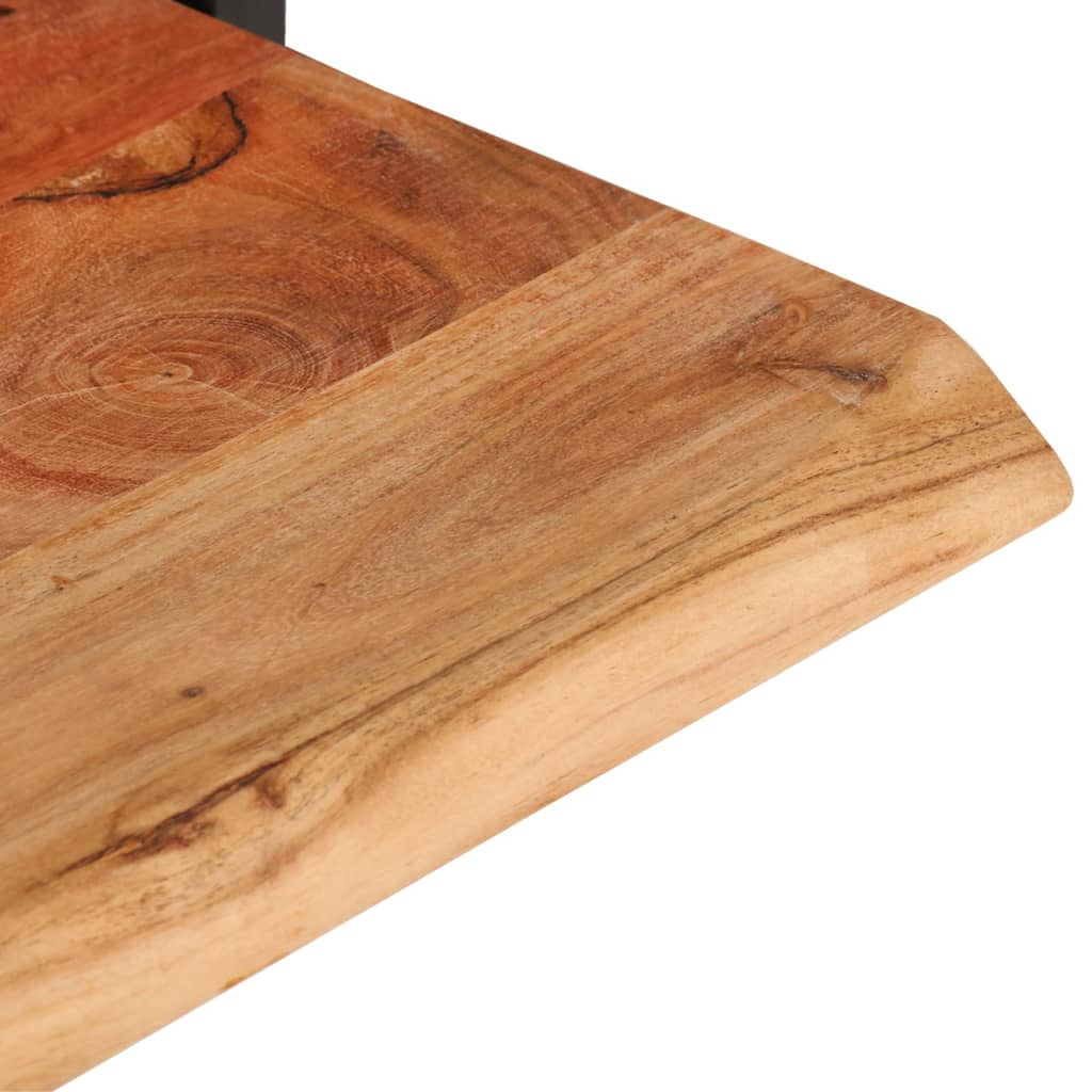 Seinähyllyt 2 kpl 80x25x35 cm täysi akasiapuu ja teräs - Sisustajankoti.fi