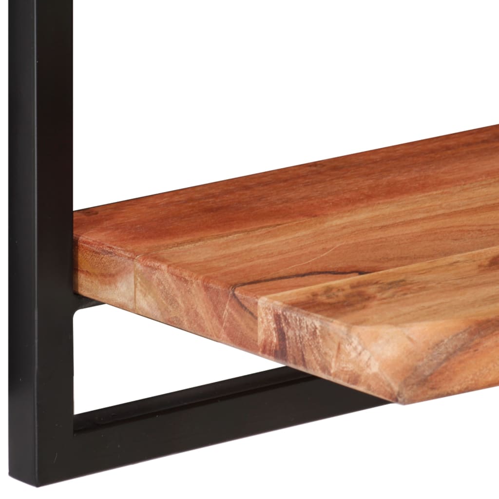 Seinähyllyt 2 kpl 80x25x35 cm täysi akasiapuu ja teräs - Sisustajankoti.fi