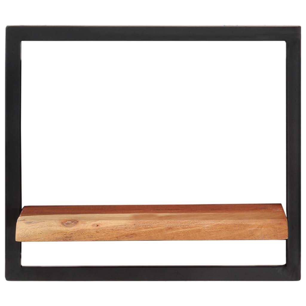 Seinähyllyt 2 kpl 40x24x35 cm täysi akasiapuu ja teräs - Sisustajankoti.fi