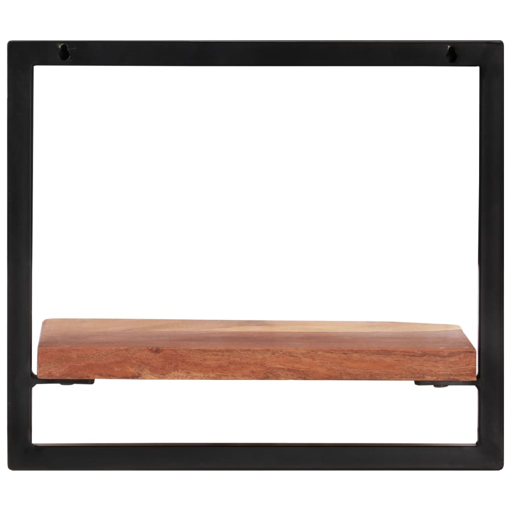 Seinähyllyt 2 kpl 40x24x35 cm täysi akasiapuu ja teräs - Sisustajankoti.fi