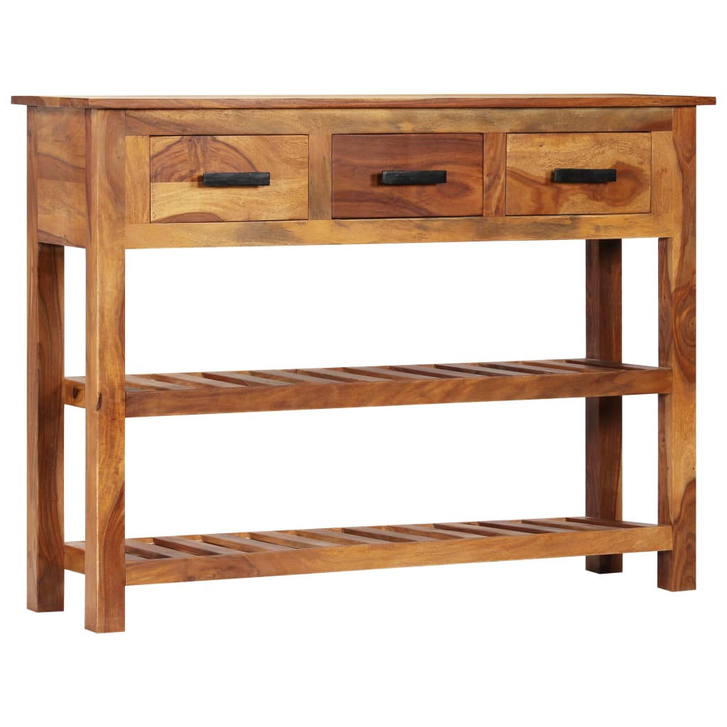Senkki 3 laatikolla 110x30x80 cm täysi akasiapuu - Sisustajankoti.fi