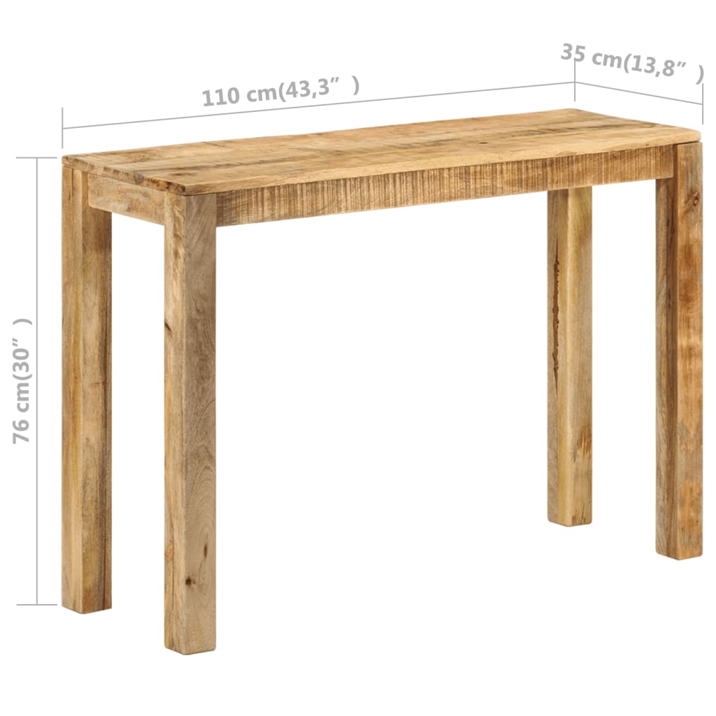 Konsolipöytä 110x35x76 cm karkea mangopuu - Sisustajankoti.fi