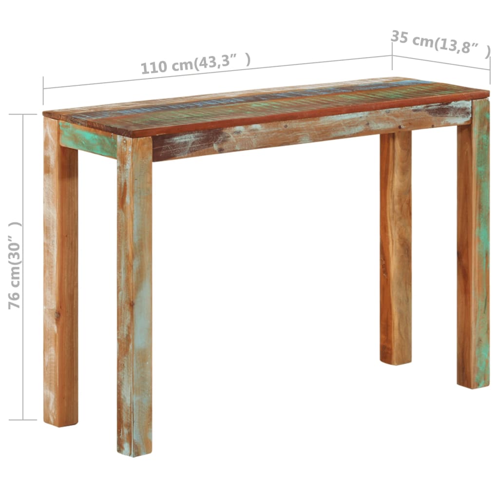 Konsolipöytä 110x35x76 cm täysi kierrätetty puu - Sisustajankoti.fi