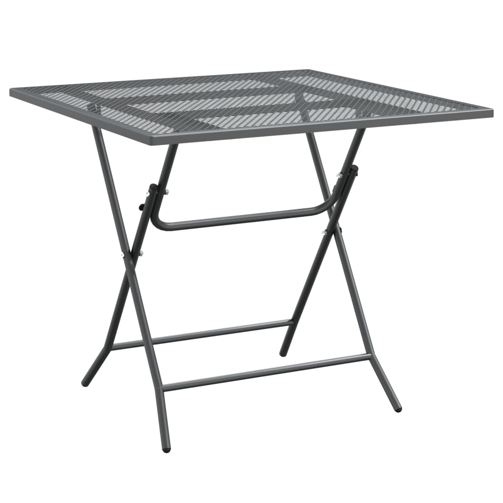 Puutarhapöytä 80x80x72 cm laajennettu metalliverkko antrasiitti - Sisustajankoti.fi