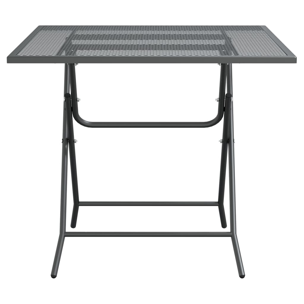 Puutarhapöytä 80x80x72 cm laajennettu metalliverkko antrasiitti - Sisustajankoti.fi