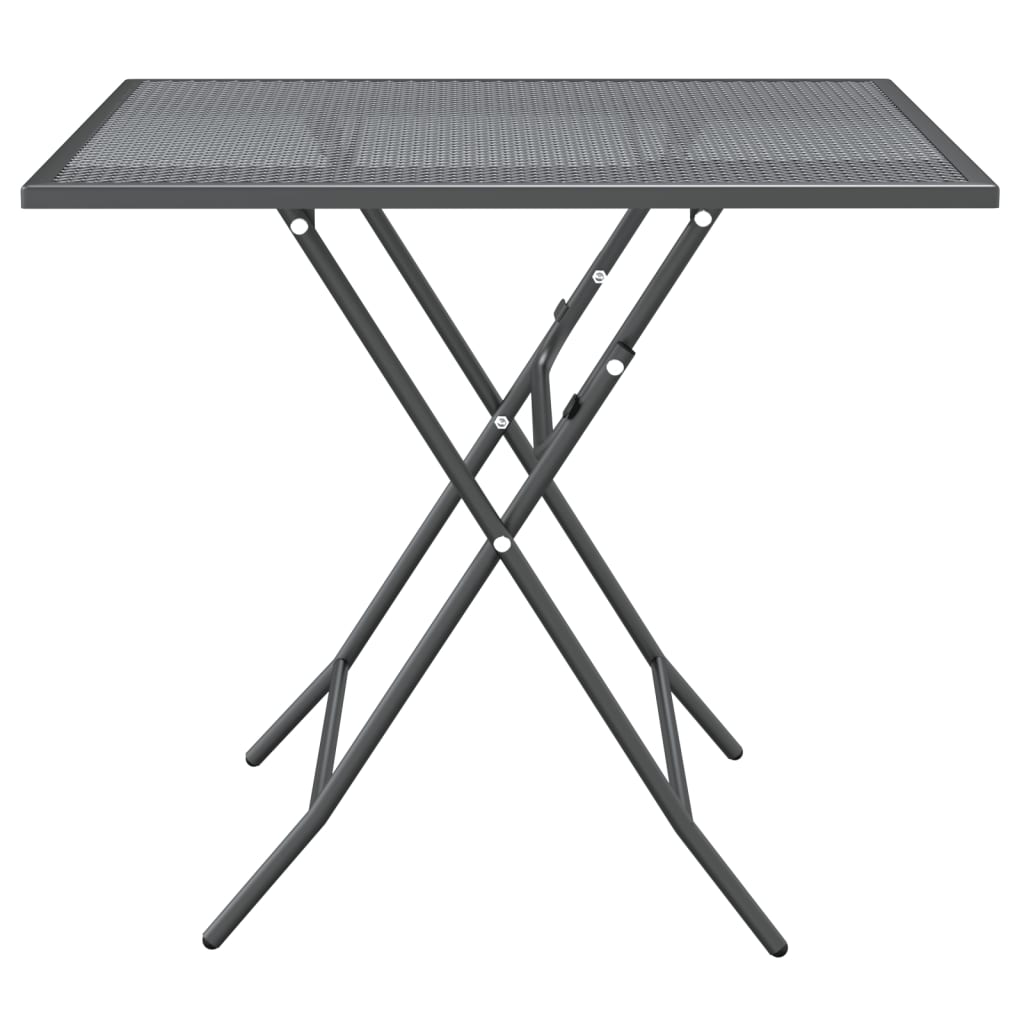Puutarhapöytä 80x80x72 cm laajennettu metalliverkko antrasiitti - Sisustajankoti.fi