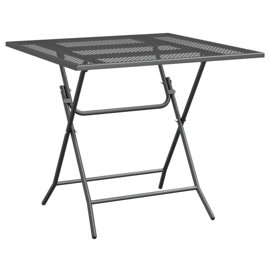 Puutarhapöytä 80x80x72 cm laajennettu metalliverkko antrasiitti - Sisustajankoti.fi