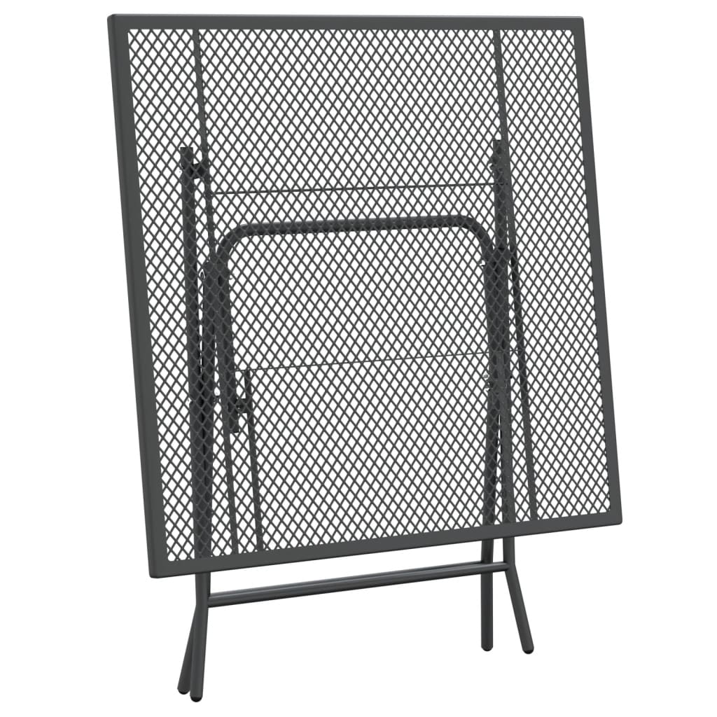 Puutarhapöytä 80x80x72 cm laajennettu metalliverkko antrasiitti - Sisustajankoti.fi