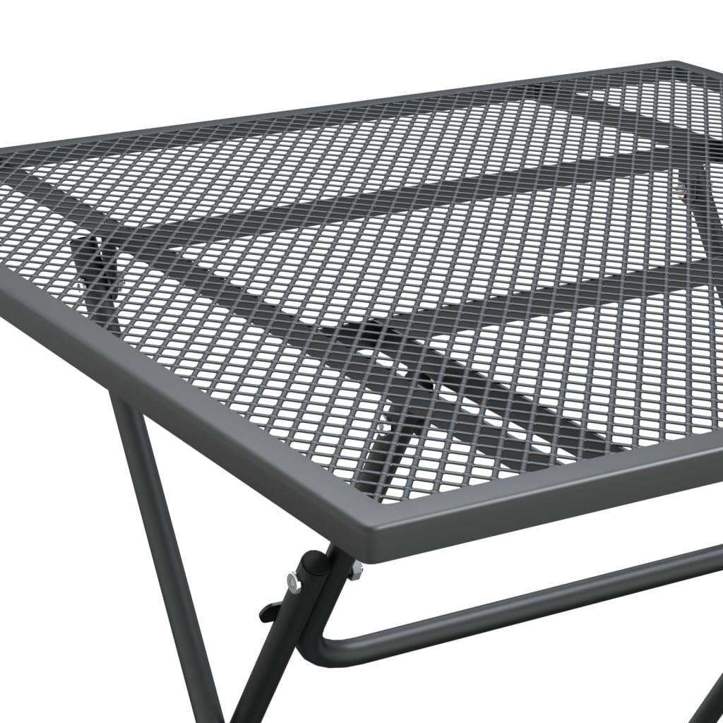 Puutarhapöytä 80x80x72 cm laajennettu metalliverkko antrasiitti - Sisustajankoti.fi