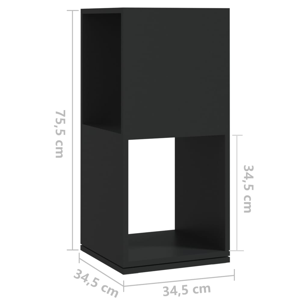 Pyörivä kaappi musta 34,5x34,5x75,5 cm lastulevy - Sisustajankoti.fi