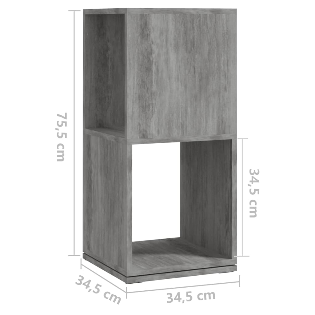 Pyörivä kaappi betoninharmaa 34,5x34,5x75,5 cm lastulevy - Sisustajankoti.fi
