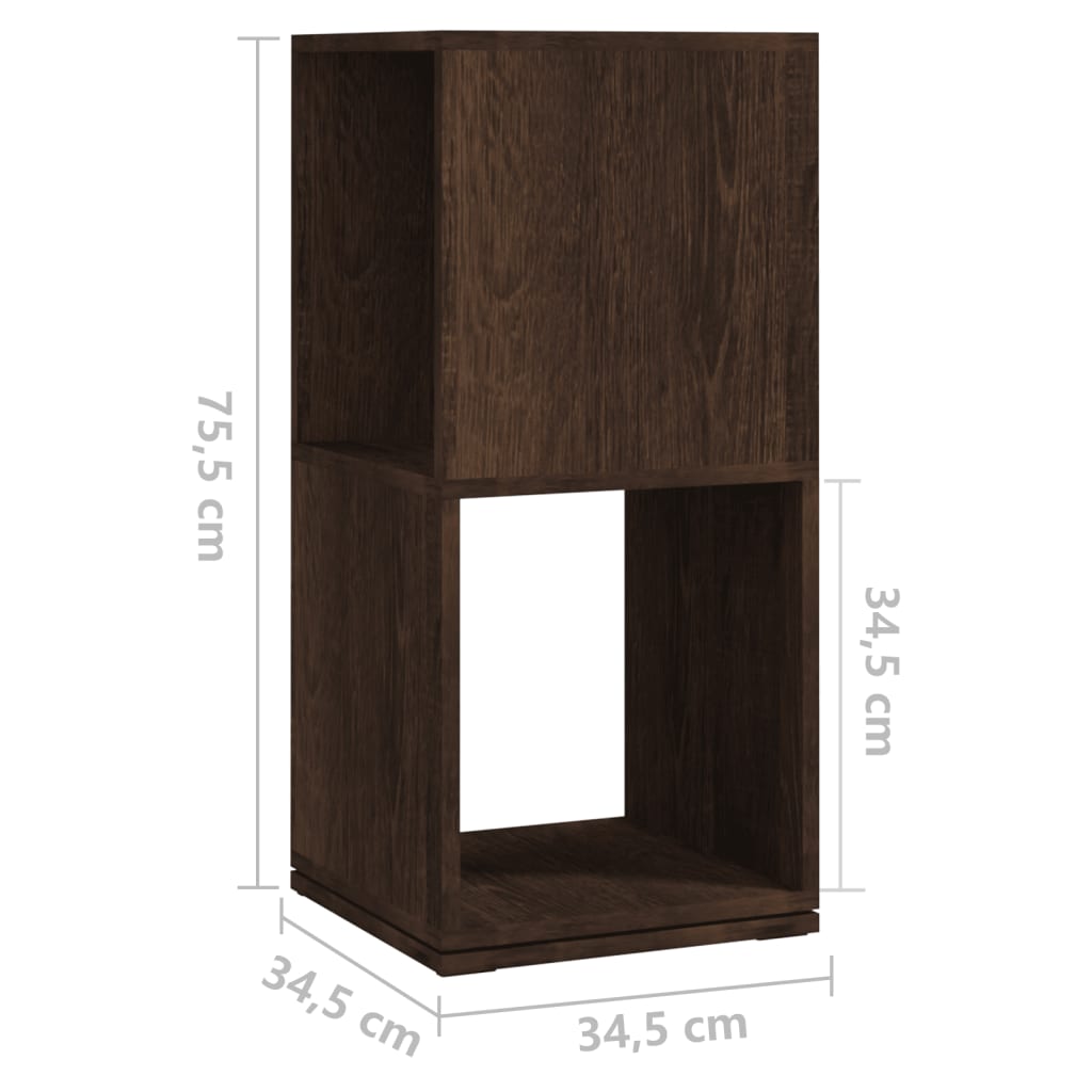Pyörivä kaappi savutammi 34,5x34,5x75,5 cm lastulevy - Sisustajankoti.fi