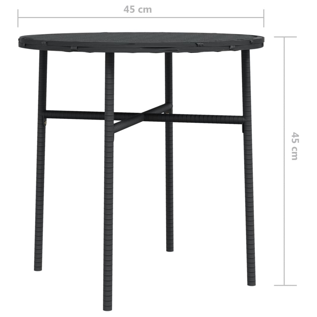 Teepöytä musta 45 cm polyrottinki - Sisustajankoti.fi