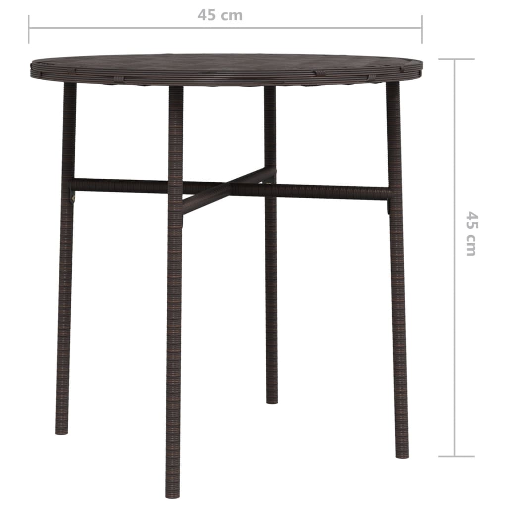 Teepöytä ruskea 45 cm polyrottinki - Sisustajankoti.fi