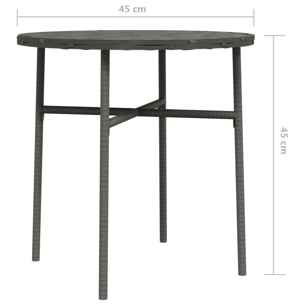 Teepöytä harmaa 45 cm polyrottinki - Sisustajankoti.fi