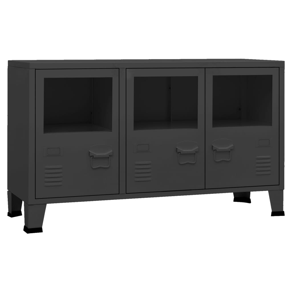Senkki musta 105x35x62 cm metalli ja lasi - Sisustajankoti.fi
