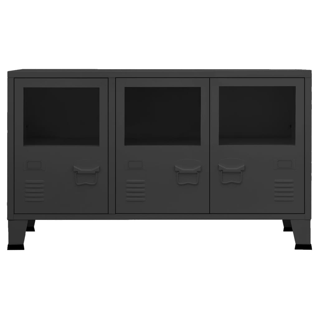 Senkki musta 105x35x62 cm metalli ja lasi - Sisustajankoti.fi
