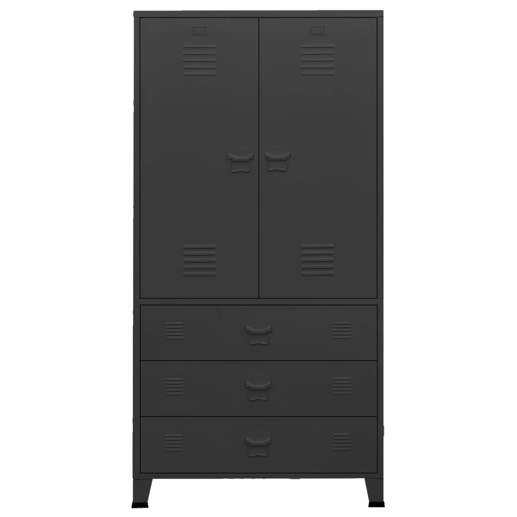 Teollisuusvaatekaappi musta 90x50x180 cm metalli - Sisustajankoti.fi