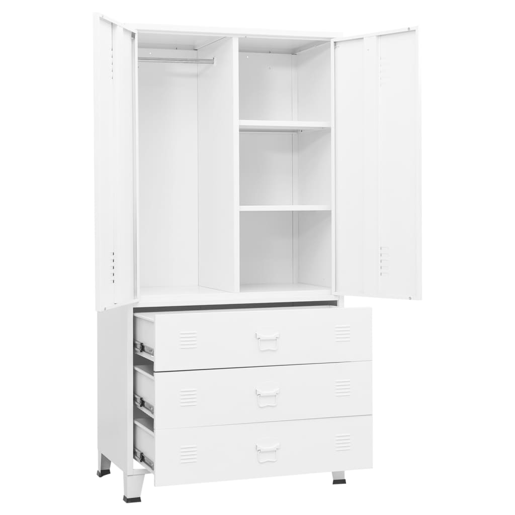 Vaatekaappi valkoinen 90x50x180 cm metalli - Sisustajankoti.fi