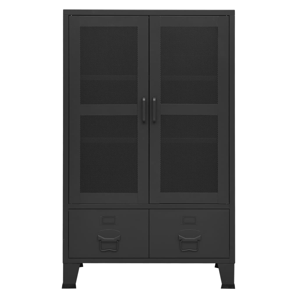 Teollinen säilytyskaappi musta 70x40x115 cm metalli - Sisustajankoti.fi