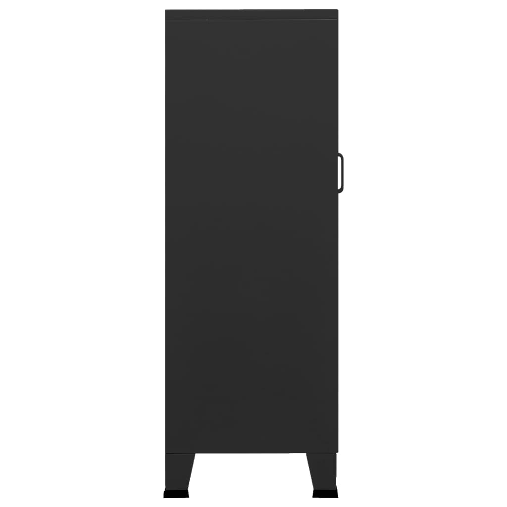 Teollinen säilytyskaappi musta 70x40x115 cm metalli - Sisustajankoti.fi
