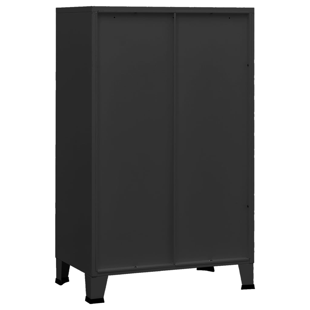 Teollinen säilytyskaappi musta 70x40x115 cm metalli - Sisustajankoti.fi