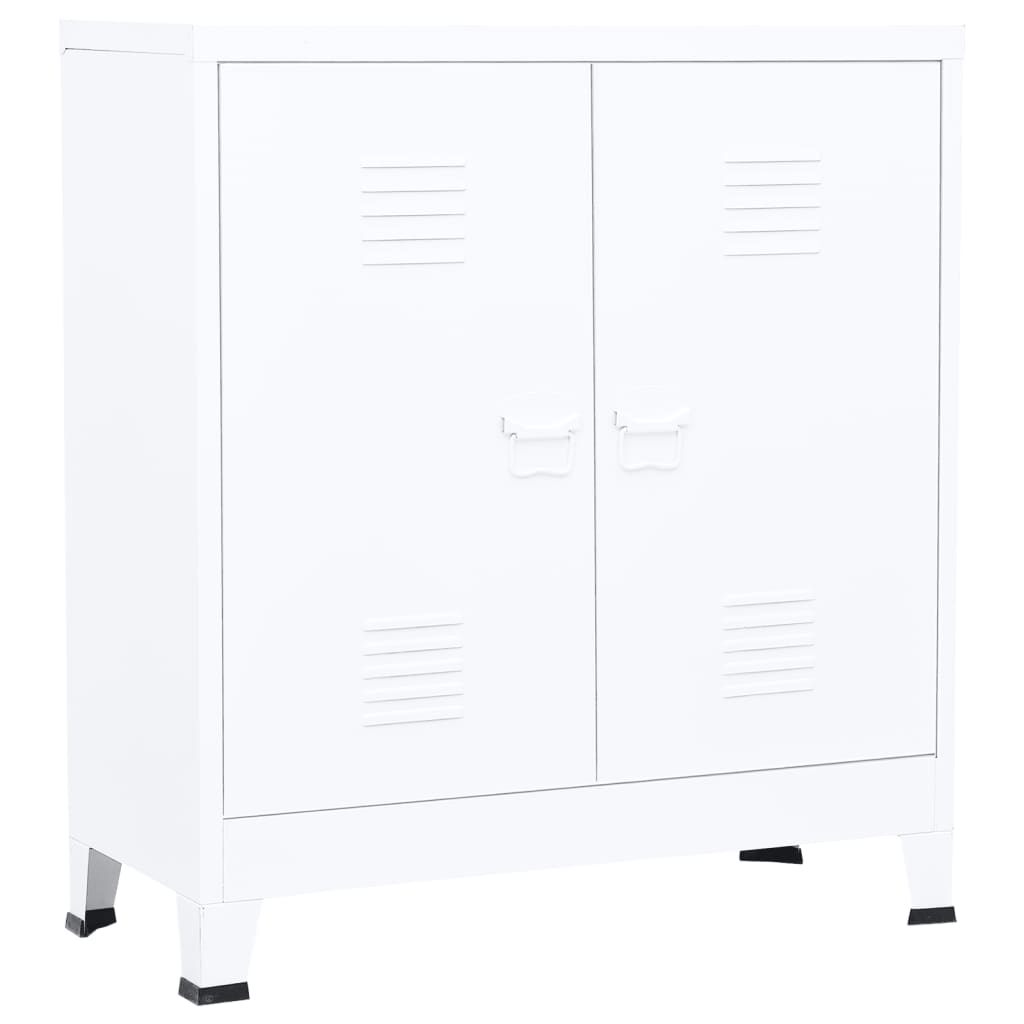 Teollinen arkistokaappi valkoinen 90x40x100 cm teräs - Sisustajankoti.fi