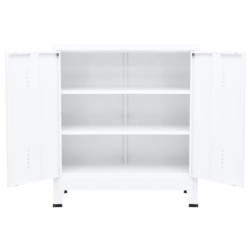 Teollinen arkistokaappi valkoinen 90x40x100 cm teräs - Sisustajankoti.fi