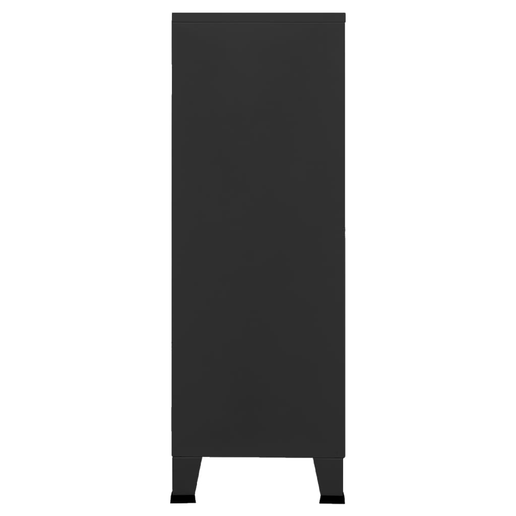 Teollinen arkistokaappi musta 75x40x115 cm metalli - Sisustajankoti.fi