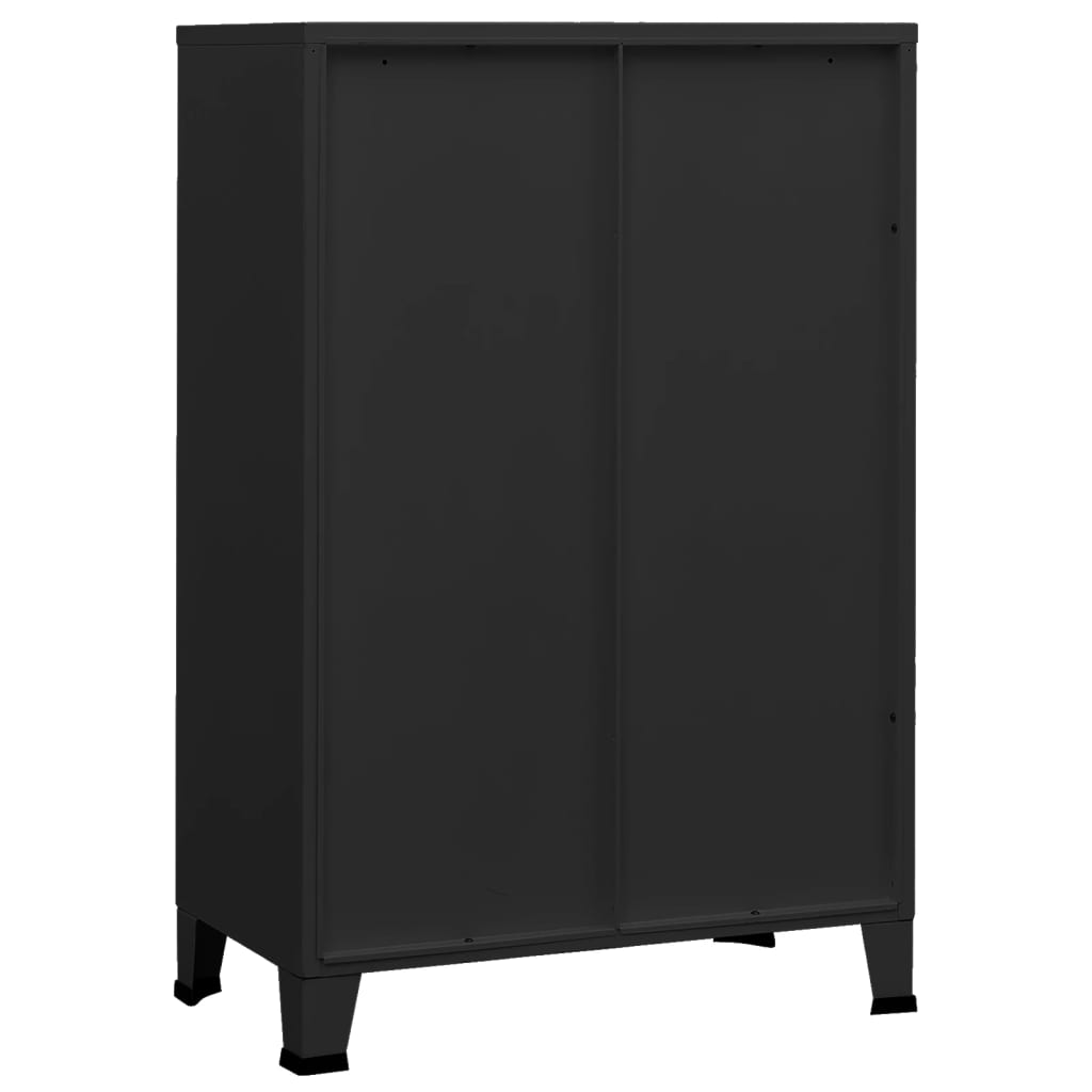 Teollinen arkistokaappi musta 75x40x115 cm metalli - Sisustajankoti.fi