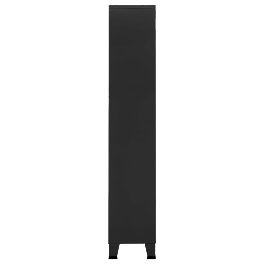 Teollinen kirjahylly musta 80x32x180 cm teräs - Sisustajankoti.fi