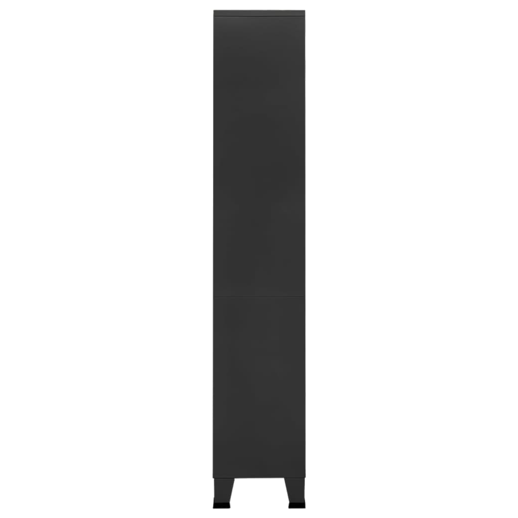 Teollinen kirjahylly antrasiitti 80x32x180 cm teräs - Sisustajankoti.fi
