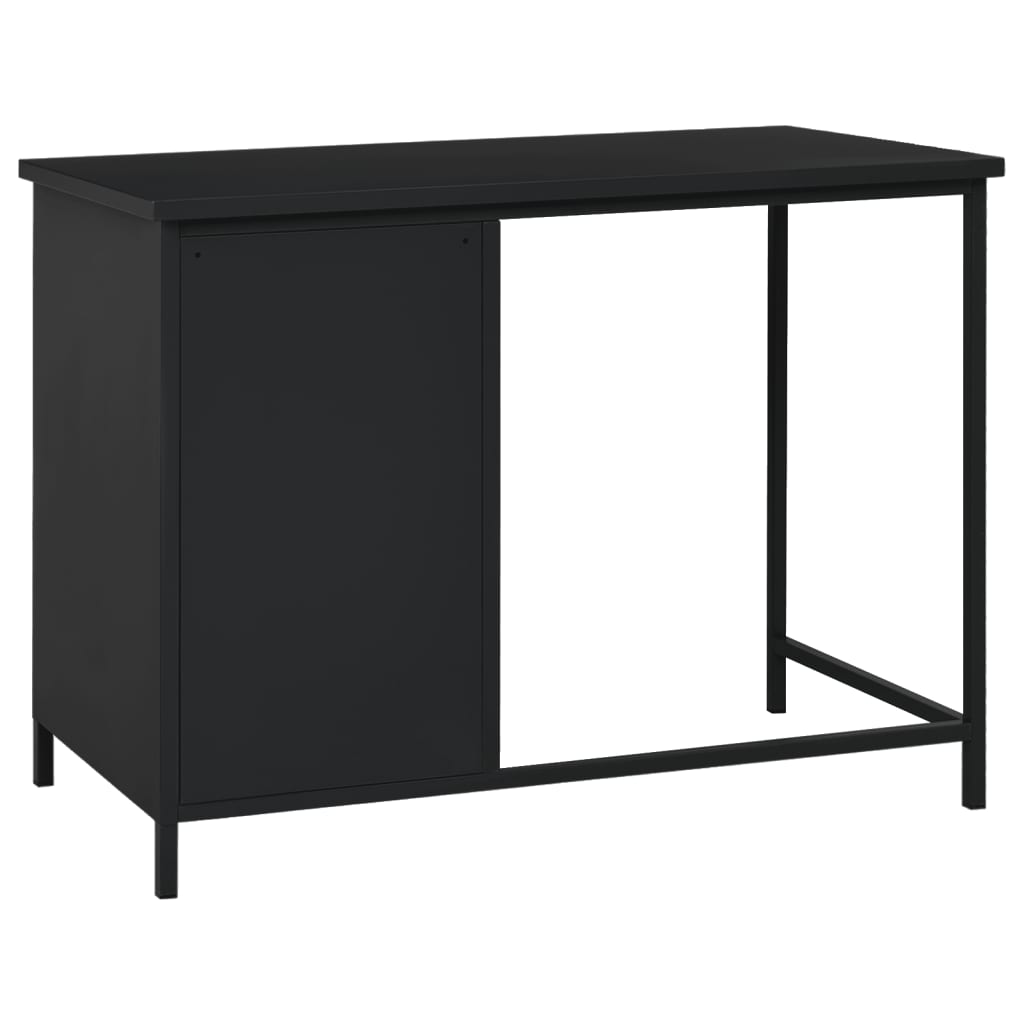 Teollinen työpöytä laatikoilla musta 105x52x75 cm teräs - Sisustajankoti.fi