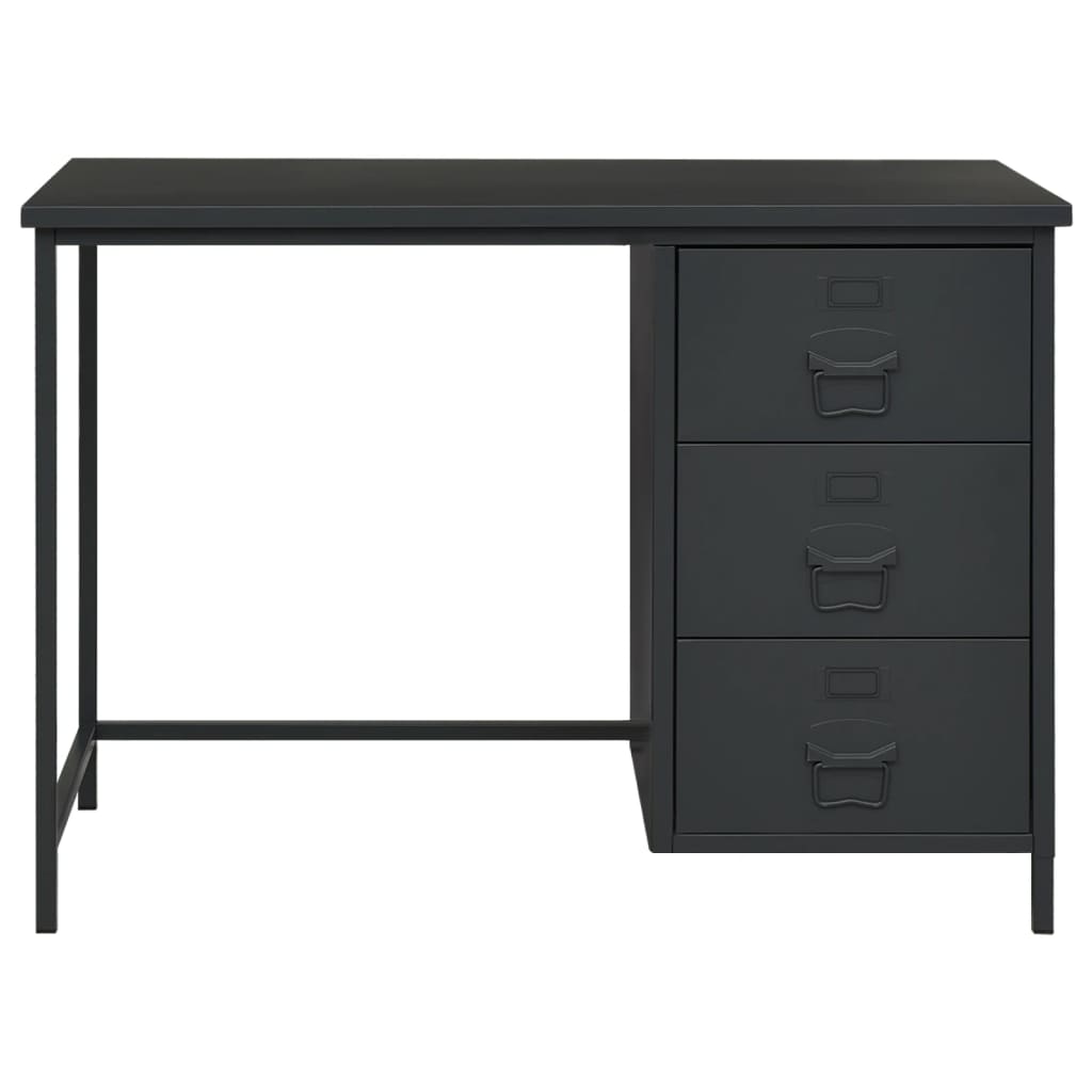 Teollinen työpöytä laatikoilla antrasiitti 105x52x75 cm teräs - Sisustajankoti.fi
