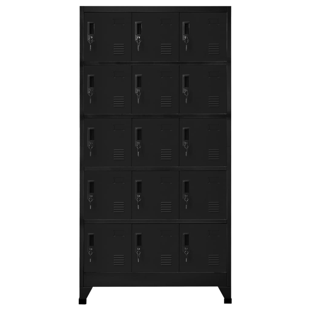 Pukukaappi musta 90x40x180 cm teräs - Sisustajankoti.fi