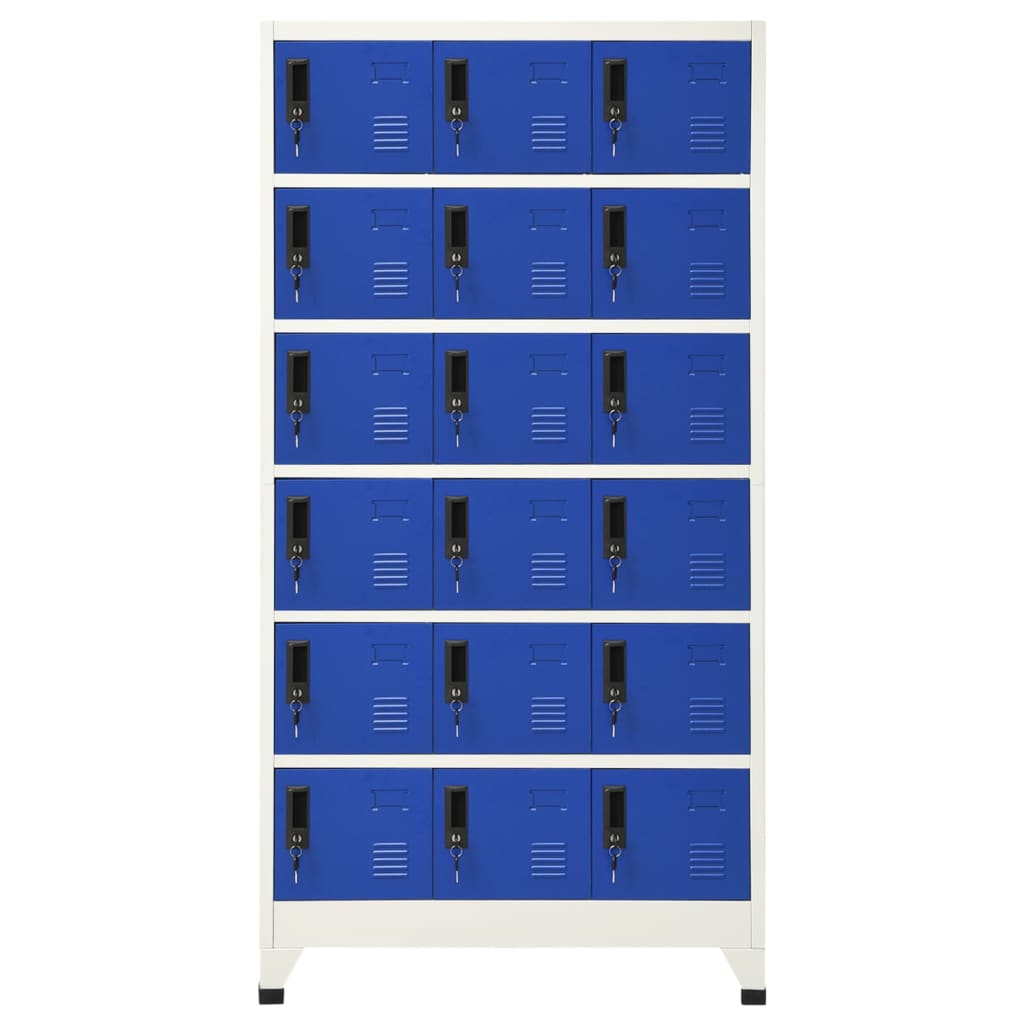 Pukukaappi harmaa ja sininen 90x40x180 cm teräs - Sisustajankoti.fi