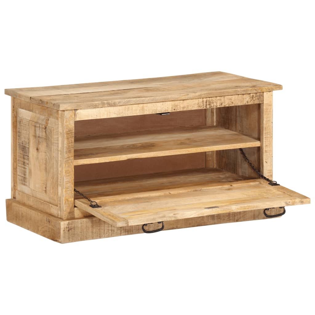Kenkien säilytyspenkki 85x40x45 cm täysi mangopuu - Sisustajankoti.fi