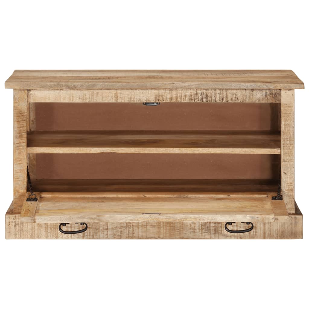 Kenkien säilytyspenkki 85x40x45 cm täysi mangopuu - Sisustajankoti.fi