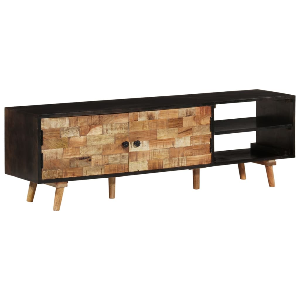 TV-taso 140x30x45 cm karkea mangopuu ja täysi akaasiapuu - Sisustajankoti.fi