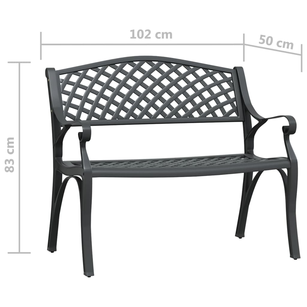 Puutarhapenkki 102 cm valualumiini musta - Sisustajankoti.fi