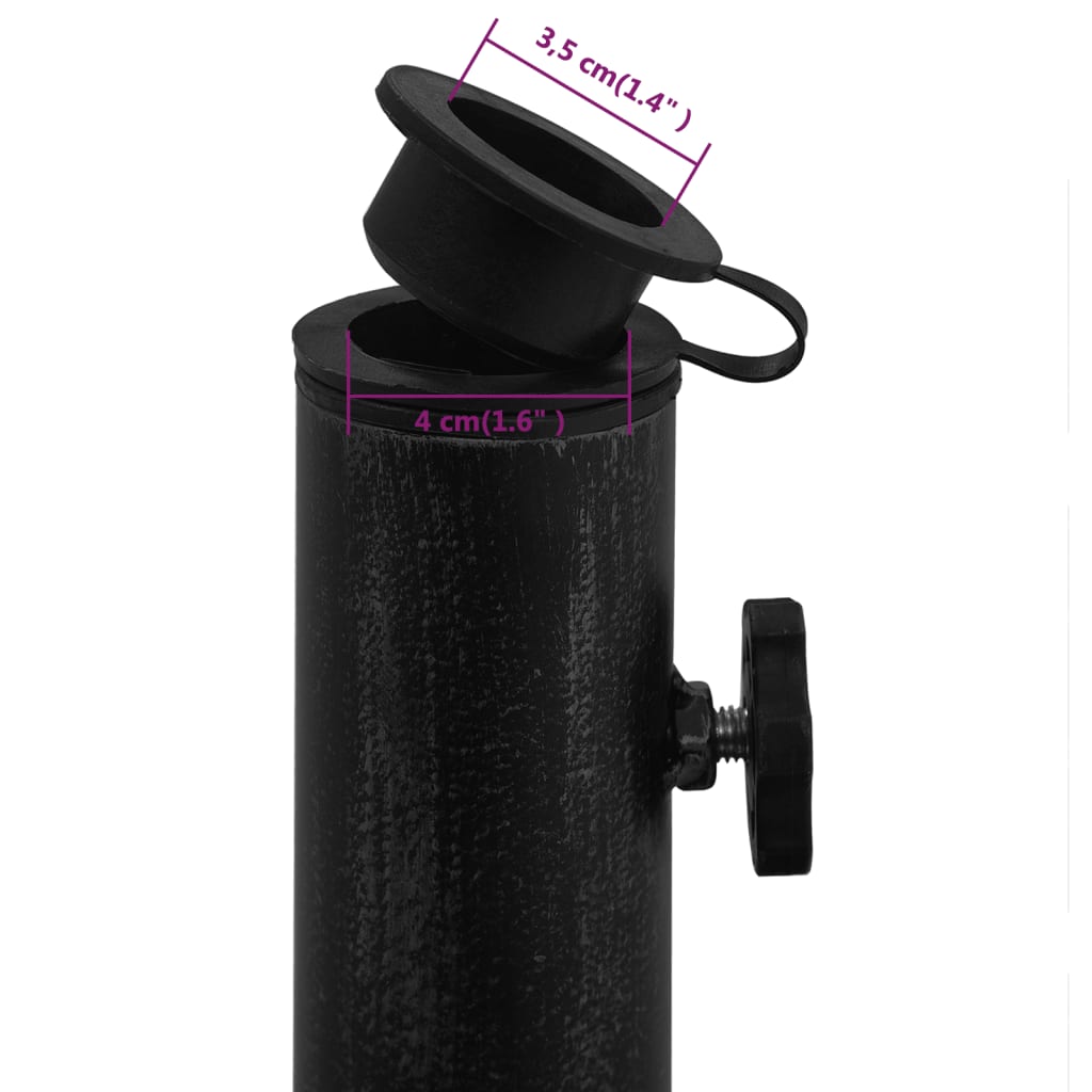 Päivänvarjon alusta musta 48x48x33 cm valurauta - Sisustajankoti.fi